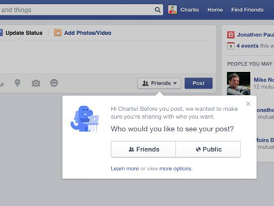 Facebook adota novo esquema de privacidade para posts